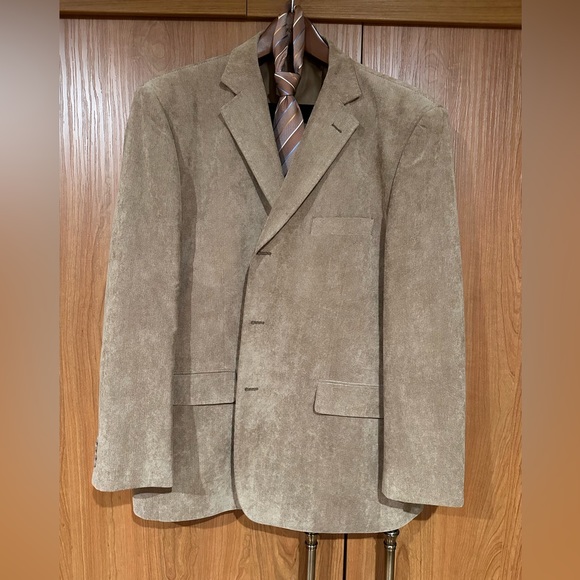 FAZZZISPORT - Men’s Blazer - Size 50R - Ultra Suede - Light Tan Color - Picture 2 of 6